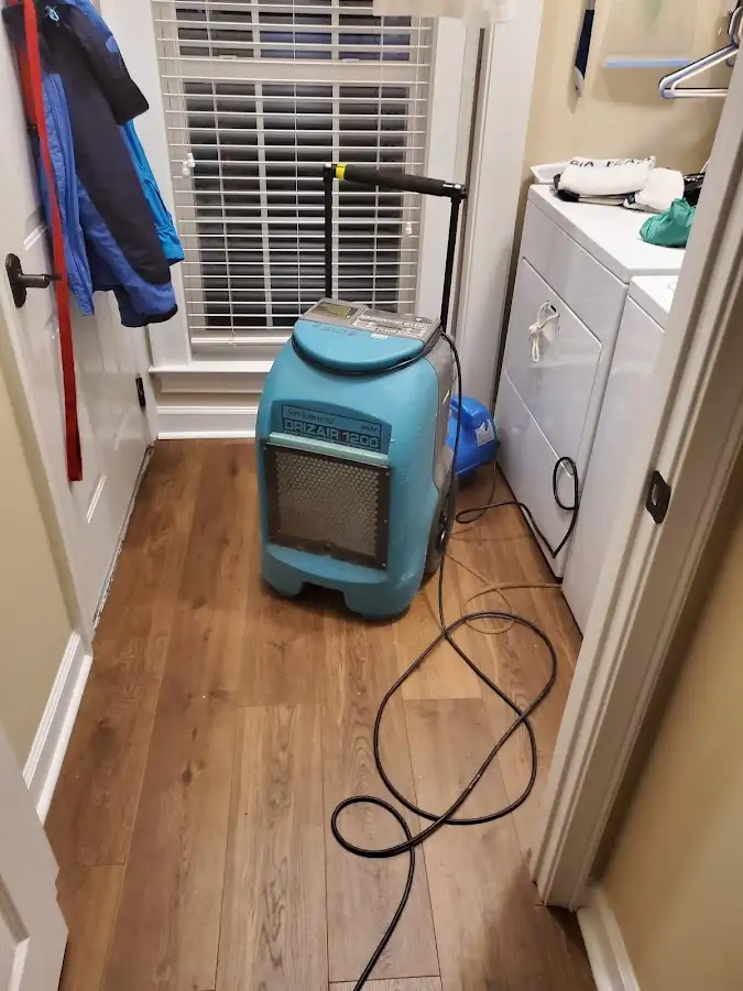 Commercial dehumidifier deployed for Flood Damage Cleanup in Fair Oaks